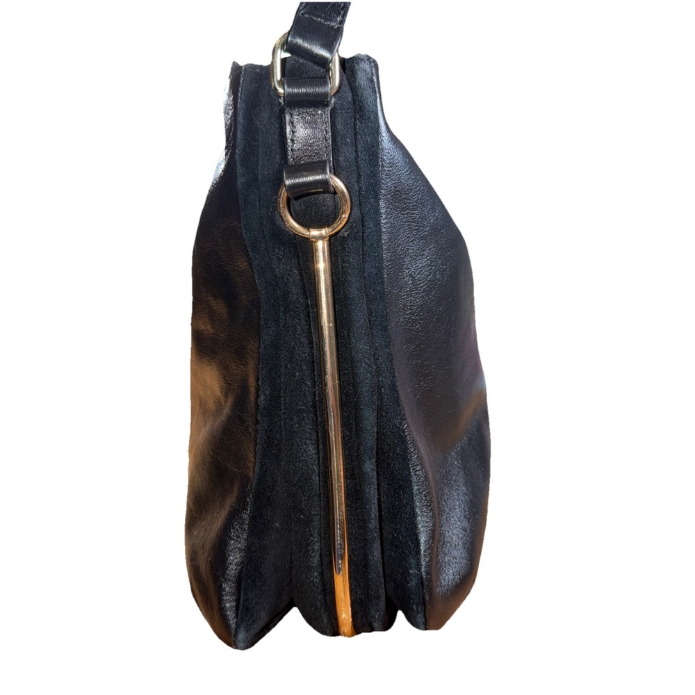 Vince Camuto Hobo Bag in Black Smooth Black Leather Handbag Purse - Picture 5 of 11